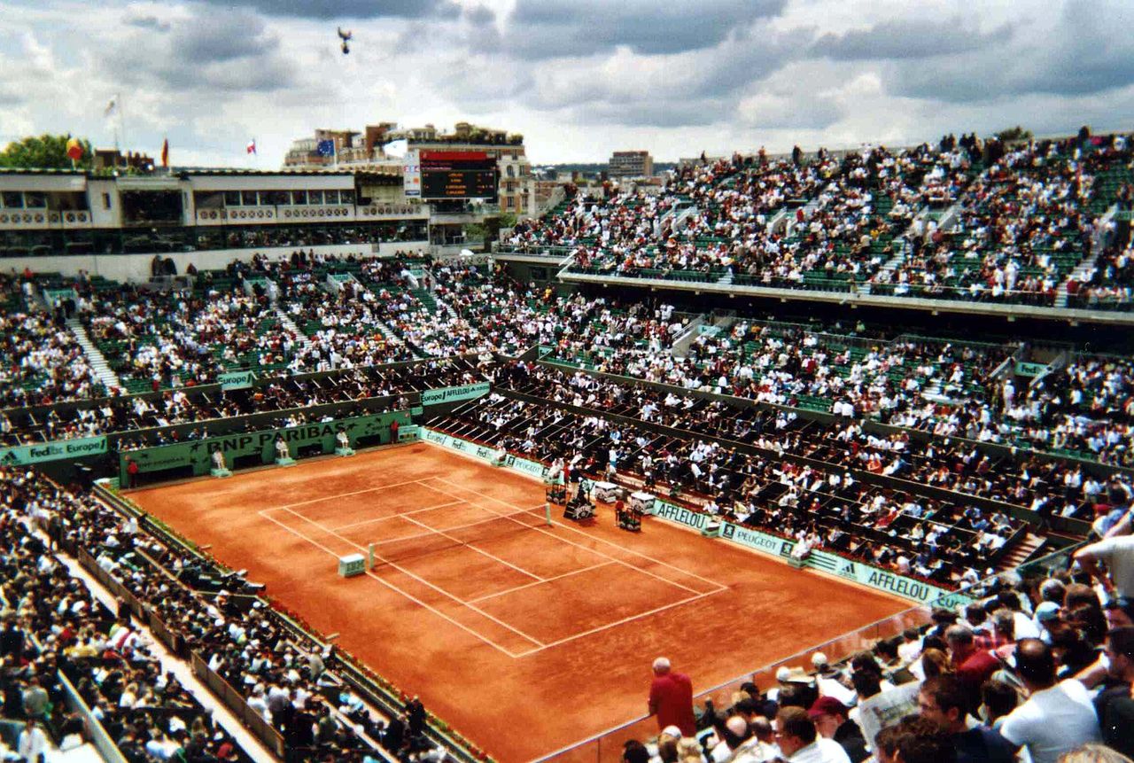The main tennis court of Roland-Garros, the stadium of the French Open