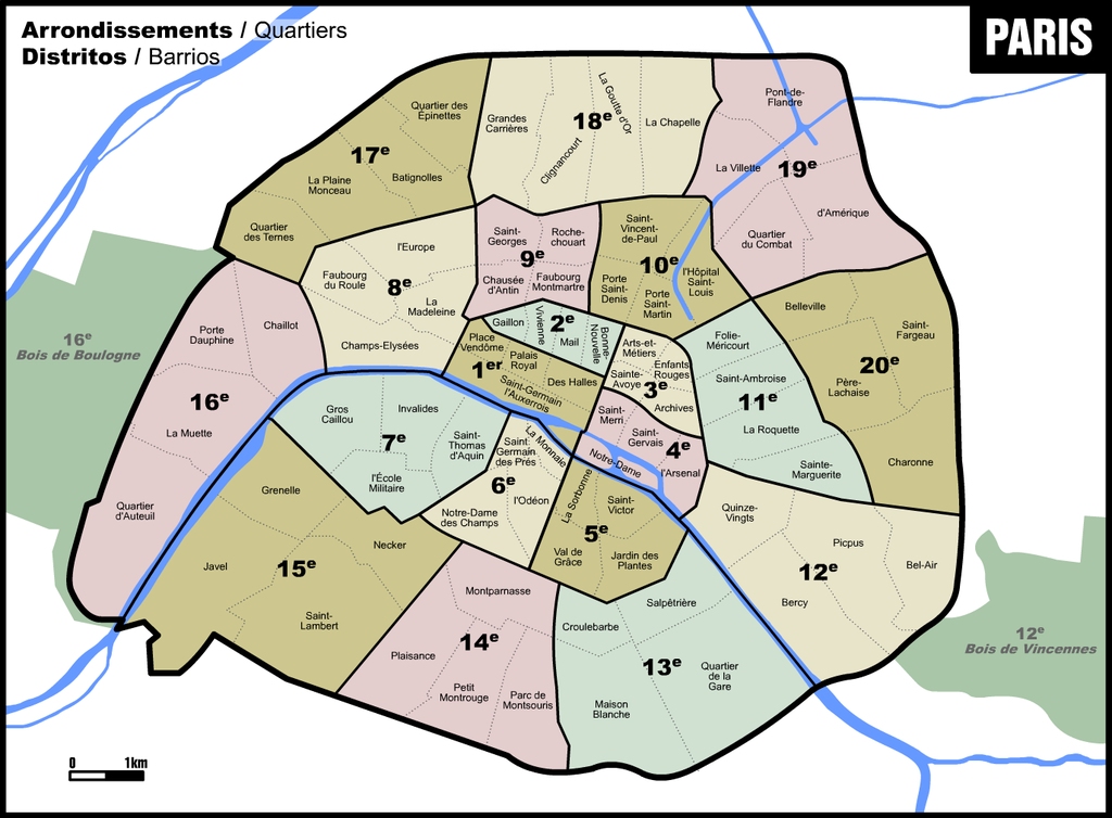 The official map of Paris