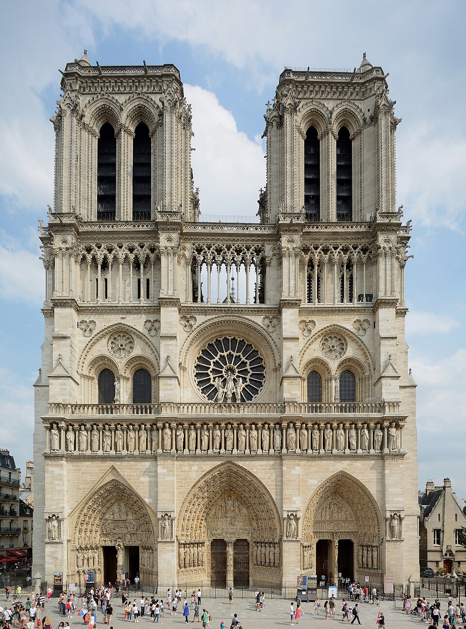 The front of Notre-Dame-de-Paris, the cathedral