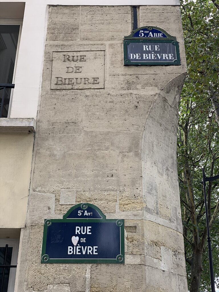 Street signs "Rue de Bièvre"