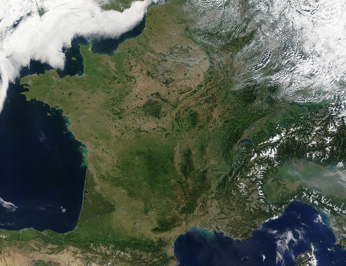 A satellite view of France