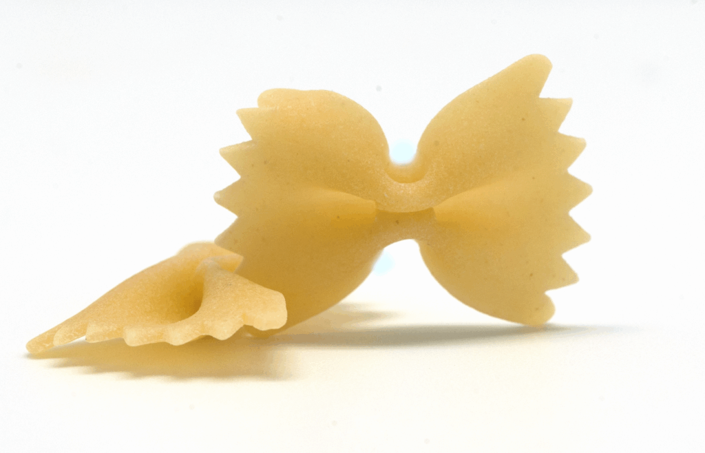 Butterfly-shaped italian pasta