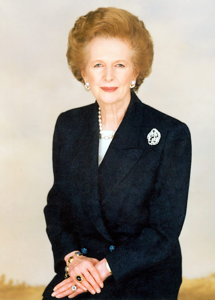 A portrait of Mrs Margaret Thatcher